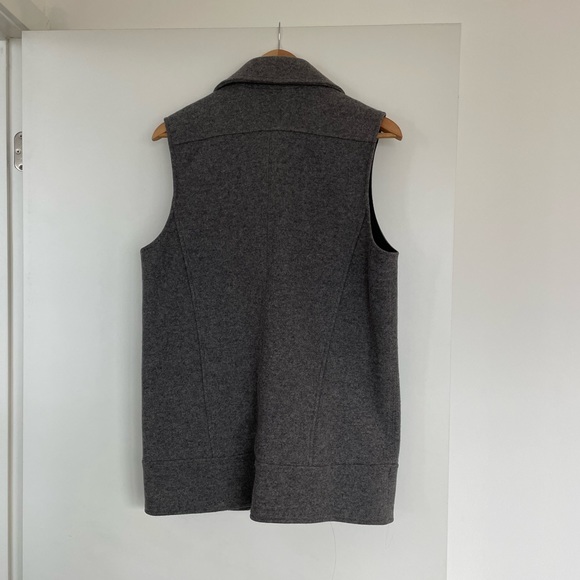 Club Monaco Moto Long Grey Wool Vest - Picture 3 of 5
